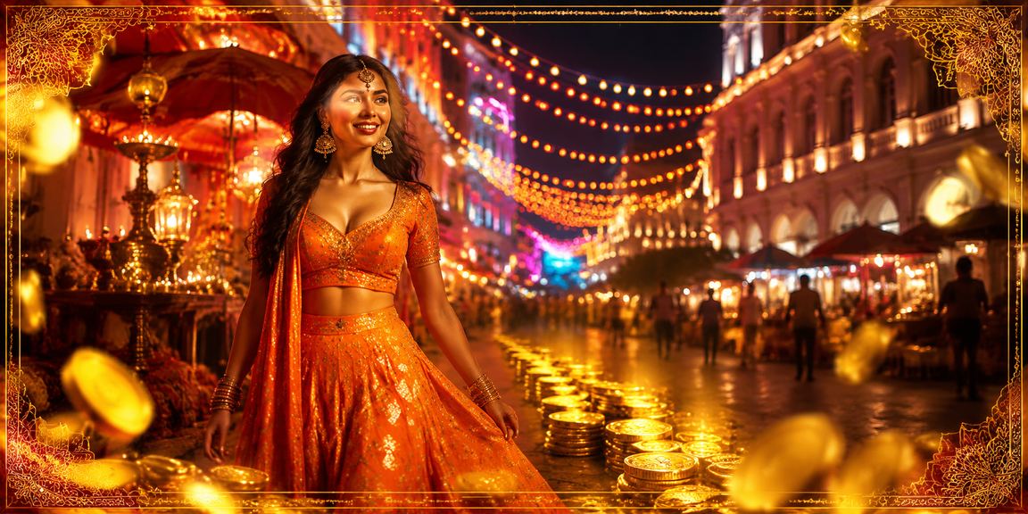 Night market in Delhi emphasizing secure payment environment