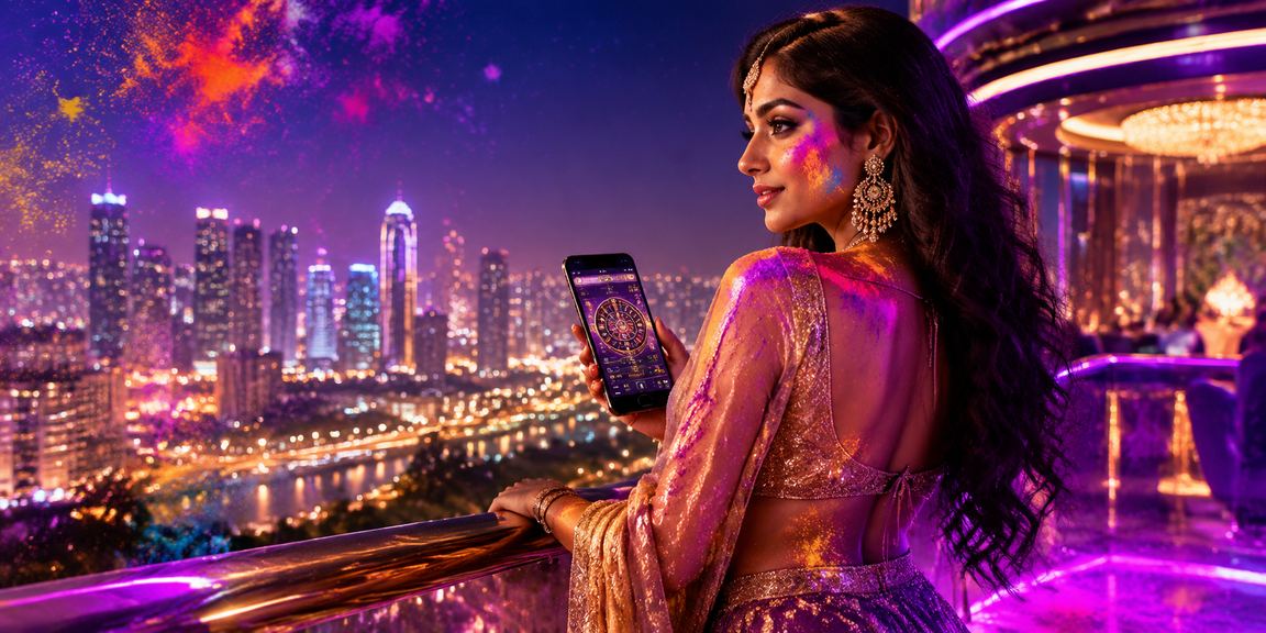 Player logging into casino app during Holi festival